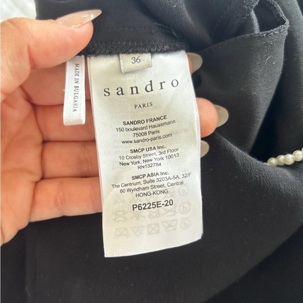 SANDRO ELLANDE JUMPSUIT WITH BEADED V NECK - Picture 12 of 13